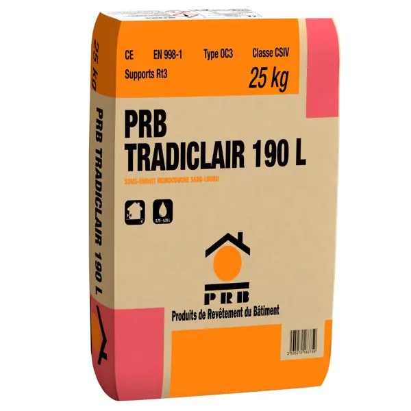 Prix Bas Enduit monocouche TRADICLAIR gris-190L sac 25Kg
