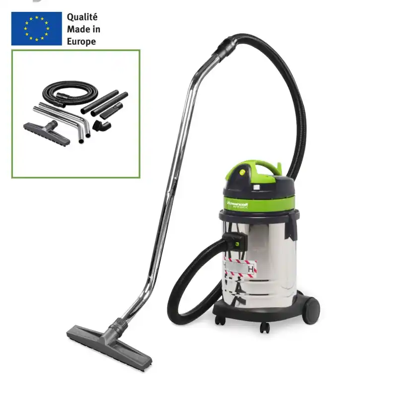 Aspirateur d‘atelier en inox 33L filtre HEPA H Cleancraft dryCAT 133 IC CLASSE H Offre Spéciale