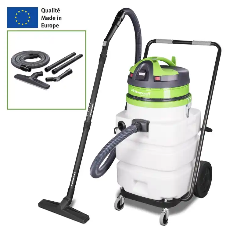 Petit Prix Aspirateur avec pompe à eau 90L cuve et pompe en Polyethylene Cleancraft flexCAT 290 EPT